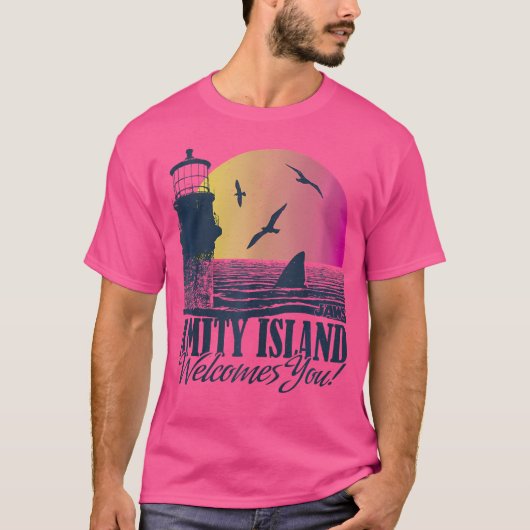 Jaws Amity Island begrüßt Sie Sunset T-Shirt (Vorderseite)