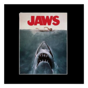 Jaws Movie Poster Logo auf Frauenwerbung