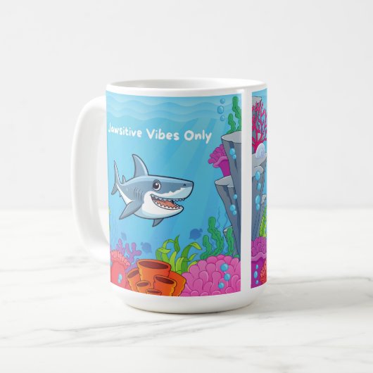 Jawsitive Vibes only Coffee Tasse (Vorderseite Links)