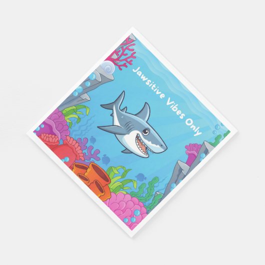 Jawsitive Vibes Only Luncheon Napkins Serviette (Ecke)