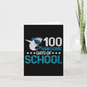 Jawsome Days School 100th Day Kids Boys Vintag No Karte