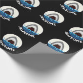 Jawsome Funny Shark Teeth Pun Dark BG Geschenkpapier (Ecke)