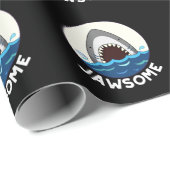 Jawsome Funny Shark Teeth Pun Dark BG Geschenkpapier (Rolleneckpunkt)
