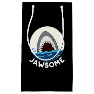 Jawsome Funny Shark Teeth Pun Dark BG Kleine Geschenktüte