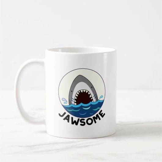 Jawsome Funny Shark Teeth Pun Kaffeetasse (Links)