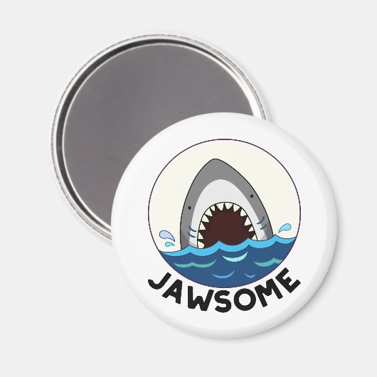 Jawsome Funny Shark Teeth Pun Magnet (Vorderseite/Rückseite)