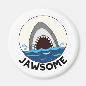 Jawsome Funny Shark Teeth Pun Magnet (Vorne)