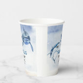 Jawsome Great White Shark Birthday Watercolor Pappbecher (Rechts)