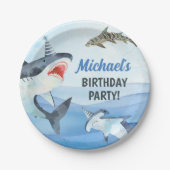 Jawsome Shark Under Sea Birthday Pappteller (Vorderseite)