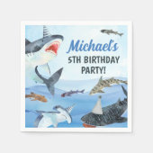 Jawsome Shark Under Sea Birthday Serviette (Vorderseite)
