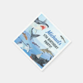 Jawsome Shark Under Sea Birthday Serviette (Ecke)