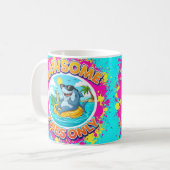 Jawsome Vibes Only Shark Cartoon Kaffeetasse (Vorderseite Links)