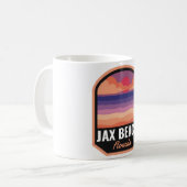 Jax Beach FL Retro Sunset Kaffeetasse (Vorderseite Links)