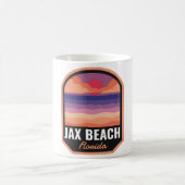 Jax Beach FL Retro Sunset Kaffeetasse (Mittel)