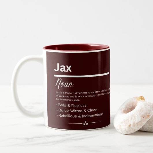 Jax Personalized Name Zweifarbige Tasse (Mit Donut)