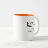 Jaxon, Junge Personalisierte Bezeichnung Definitio Zweifarbige Tasse (VorderseiteRechts)