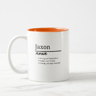 Jaxon, Junge Personalisierte Bezeichnung Definitio Zweifarbige Tasse