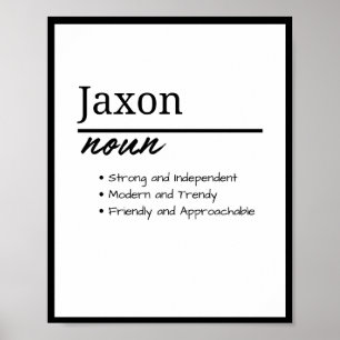 Jaxon, Jungenname Personalisierte Namensdefinition Poster