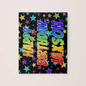 "JAXSON" Vorname, Spaß "GLÜCKLICHER GEBURTSTAG" Puzzle (Vertikal)