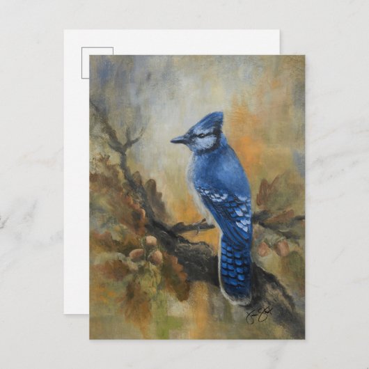 Jay Bird Postcard Feiertagspostkarte (Vorne/Hinten)