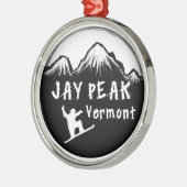 Jay-Höchstvermont künstlerischer Skier Silbernes Ornament (Links)