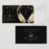 Jay Imitate Gold auf Tropfen mit schwarzem Glitzer Visitenkarte (Vorne/Hinten)