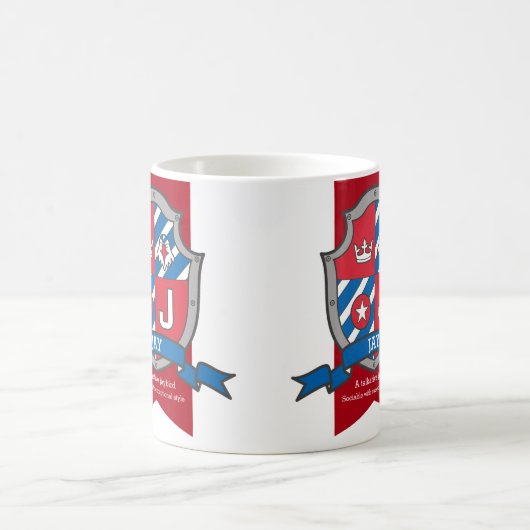 Jay J Heraldry red blue name Kaffeetasse (Mittel)