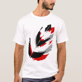 Jay Niani Custom Feather - Schwarz und Rot T-Shirt (Vorderseite)