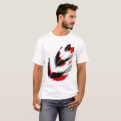 Jay Niani Custom Feather - Schwarz und Rot T-Shirt (Vorne ganz)