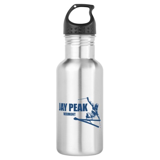 Jay Peak Vermont Skifahrer Edelstahlflasche (Vorderseite)