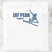 Jay Peak Vermont Skifahrer Rechteckiger Aufkleber (Tasche)
