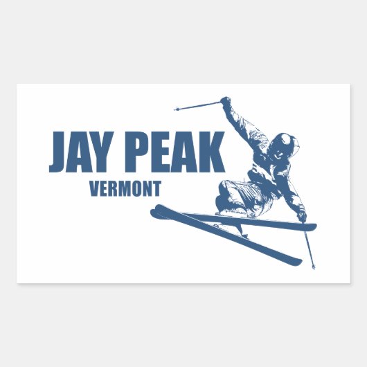 Jay Peak Vermont Skifahrer Rechteckiger Aufkleber (Vorderseite)