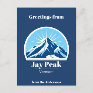 Jay Peak Vermont Skiurlaub blau Postkarte