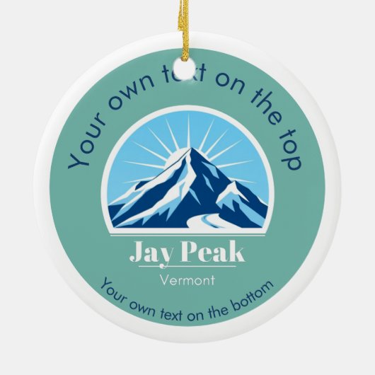 Jay Peak Vermont USA Skiurlaub Weihnachten Keramik Ornament (Hinten)