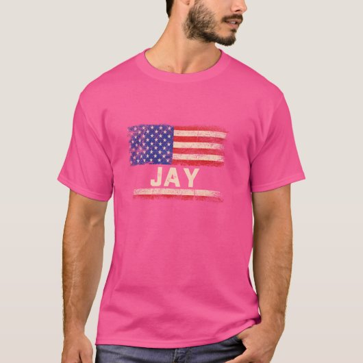 Jay Vorname Shirt Jay Name American Flag (Vorderseite)