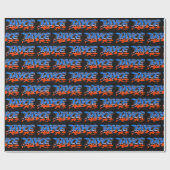 Jayce Vorname Name Graffiti blue orange Geschenkpapier (Flach)