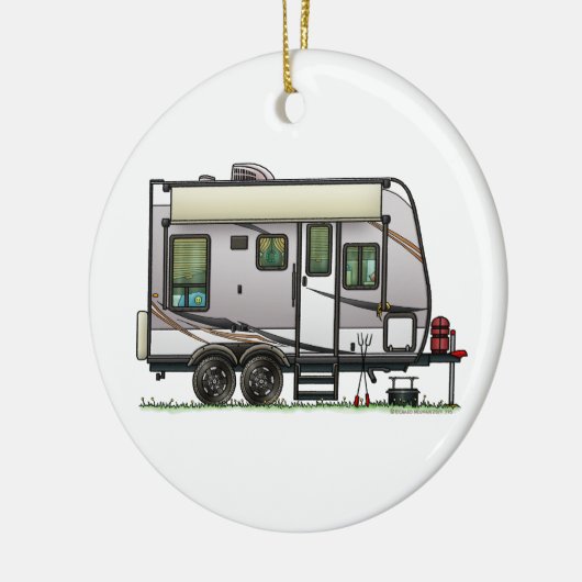 Jayco Trailer RV Happy Camper Keramik Ornament (Links)