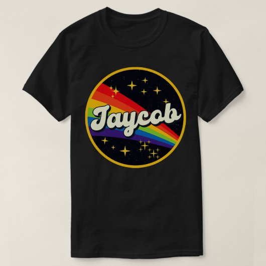 Jaycob Rainbow in Space Vintag Style T-Shirt (Design vorne)