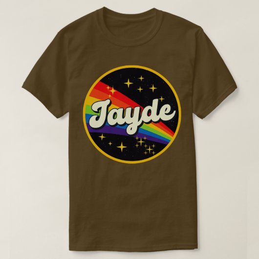 Jayde Rainbow in Space Vintag Style T-Shirt (Design vorne)