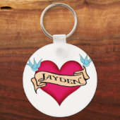 Jayden - Custom Heart Tattoo T - Shirt & Gifts Schlüsselanhänger (Vorderseite)