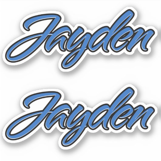 Jayden Name blue Aufkleber Sticker Stickerset (Vorderseite)