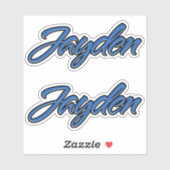 Jayden Name blue Aufkleber Sticker Stickerset (Blatt)