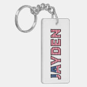 Jayden Name Vorname USA Flagge Anhänger Schlüssel Schlüsselanhänger (Vorderseite links)