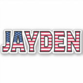 Jayden Name Vorname USA Sticker Stickerset (Vorderseite)