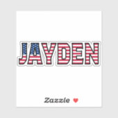 Jayden Name Vorname USA Sticker Stickerset (Blatt)
