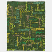 Jayden personalisierte Namensschattierungen in Grü Fleecedecke (Vorderseite)