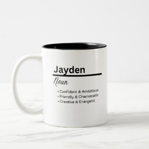 Jayden, personalisierter Jungenname auf Tasse