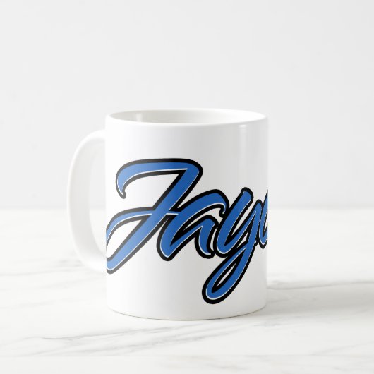 Jayden Vorname Name blue Tasse Kaffeetasse (Vorderseite Links)