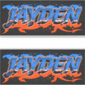 Jayden Vorname Name Graffiti Aufkleber Sticker (Vorderseite)