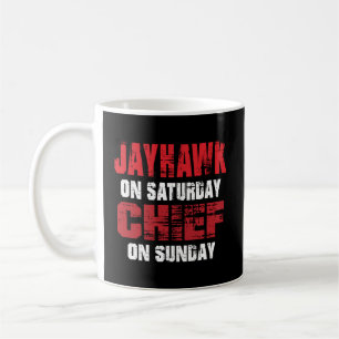 Jayhawk am Samstag Chef am Sonntag Funny Geschenk Kaffeetasse